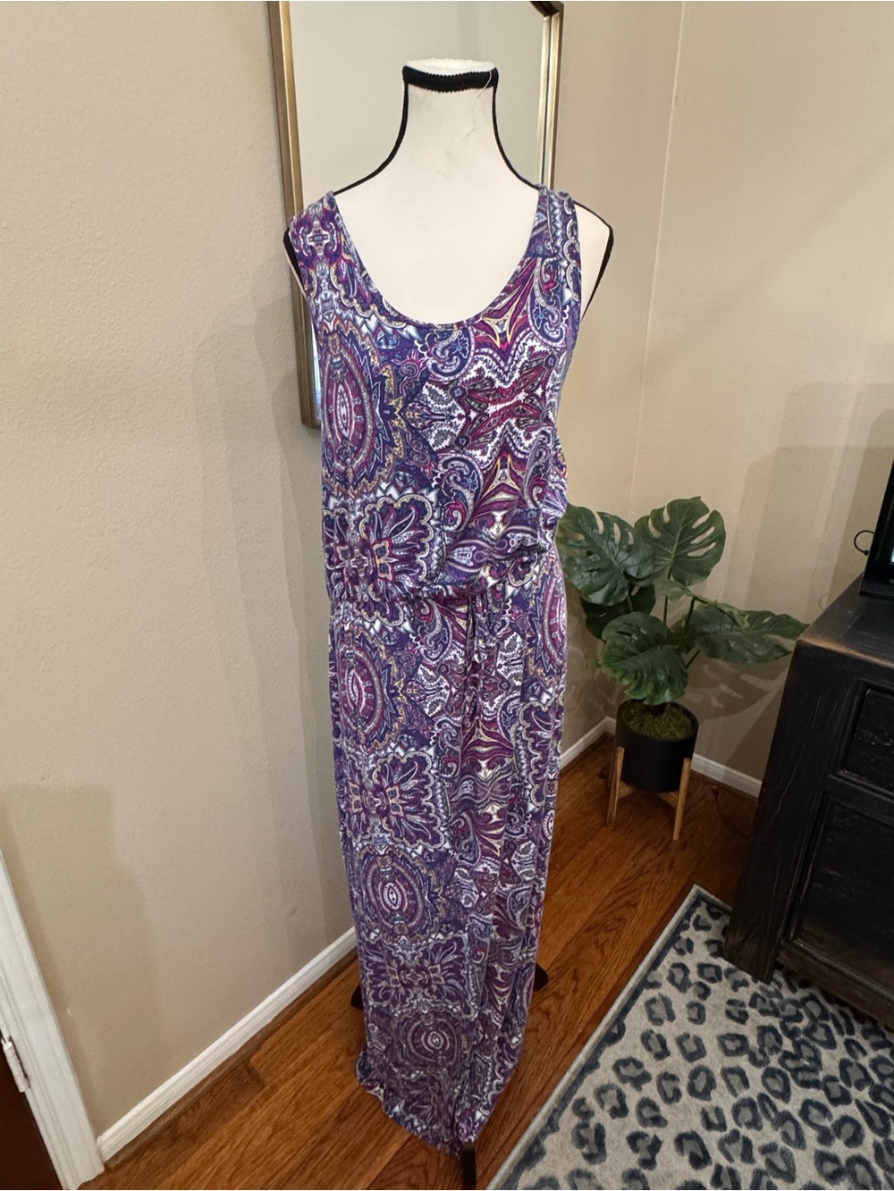 Paper Moon Purple Paisley Sleeveless Maxi Dress XL
